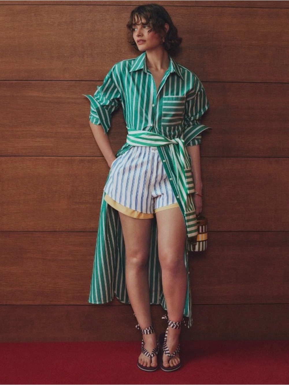Rosie Assoulin x Target Women's Mid-Rise Poplin Striped Pull-On Shorts